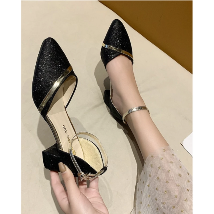 Ladies Stylish Wedding Guest Sandal, Block Heel Ankle Strap