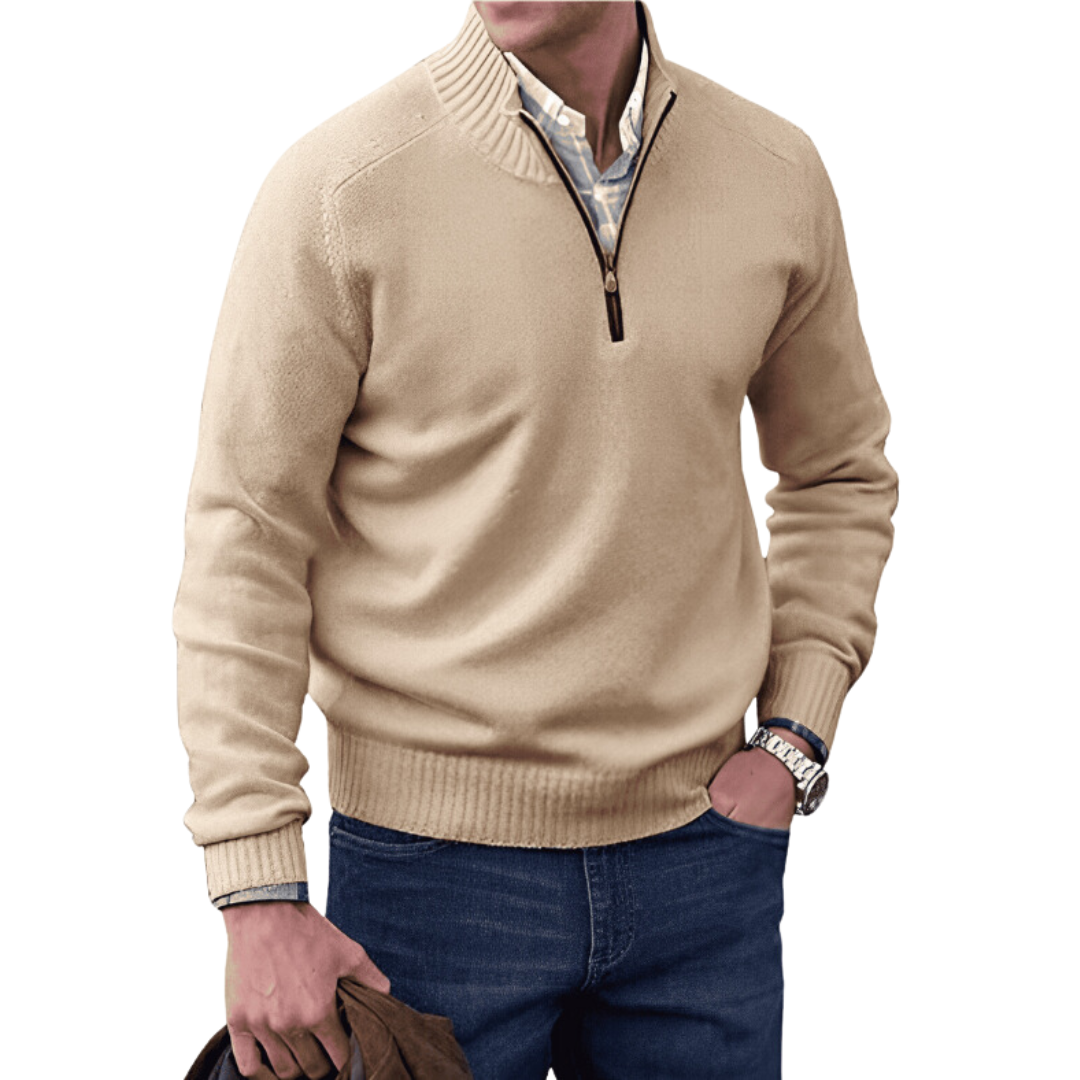 Marvin™ Cashmere Quarter Zip Sweater Cairns Closet