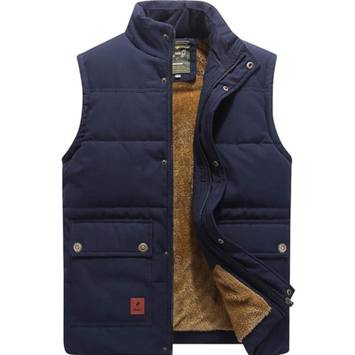 Warm Sleeveless Winter Vest, Functional Front Pockets