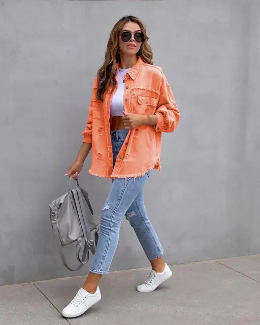 Judy - Ripped Denim Jacket Cairns Closet