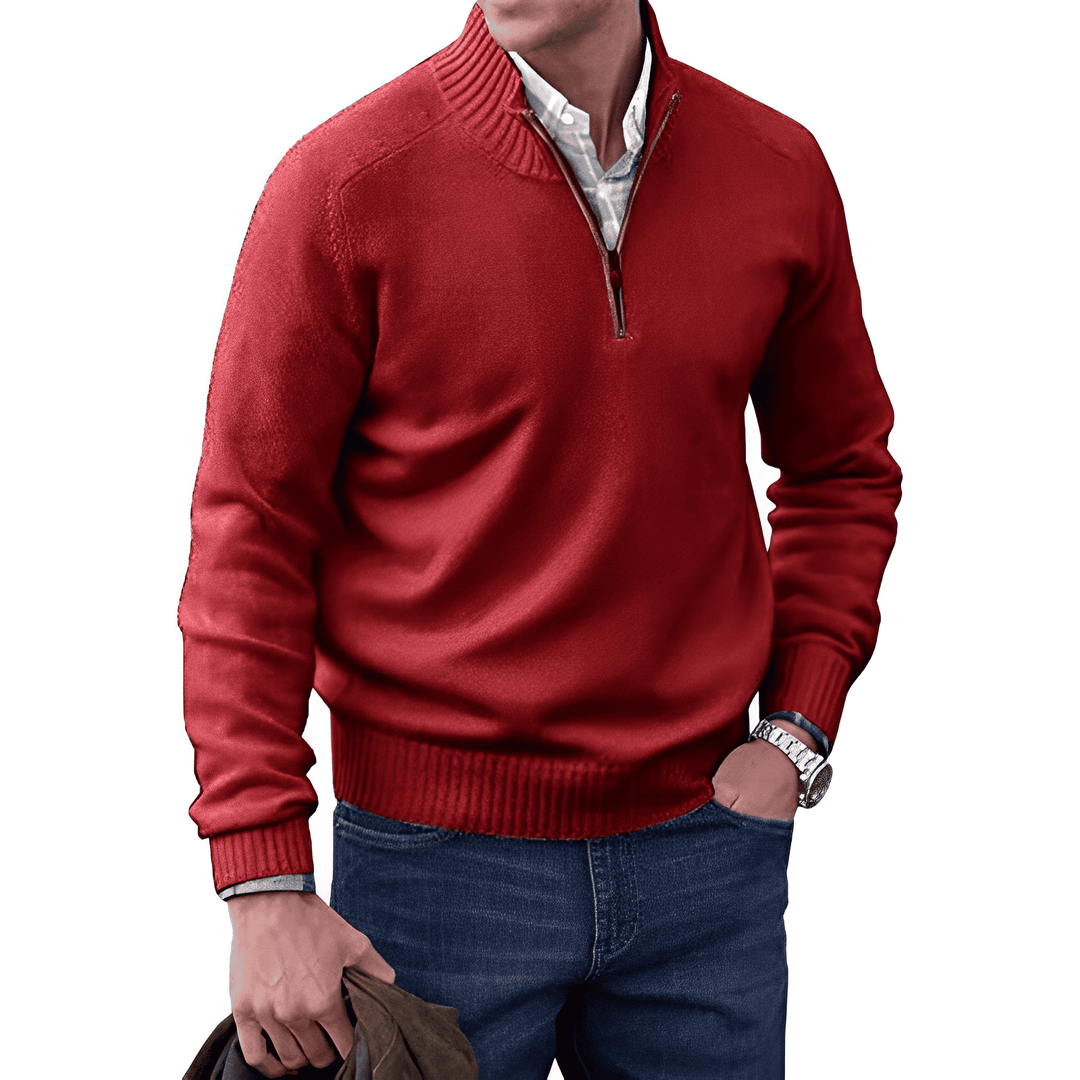 Marvin™ Cashmere Quarter Zip Sweater Cairns Closet