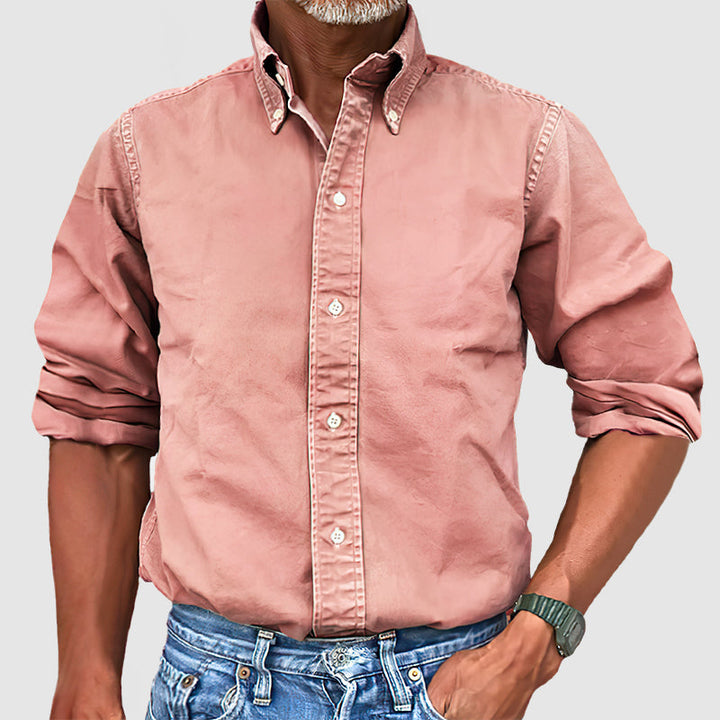 Camisa lavada vintage premium para hombre 