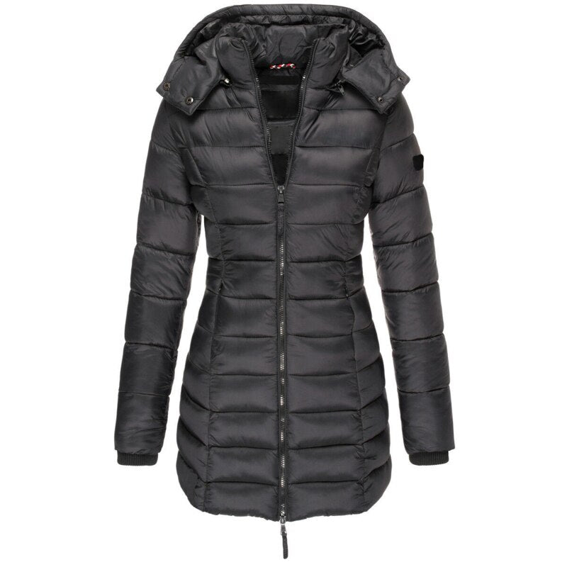 Elisa - The best and coziest down jacket with a hood and zipper Cairns Closet