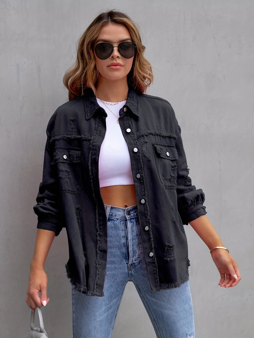 Judy - Ripped Denim Jacket Cairns Closet