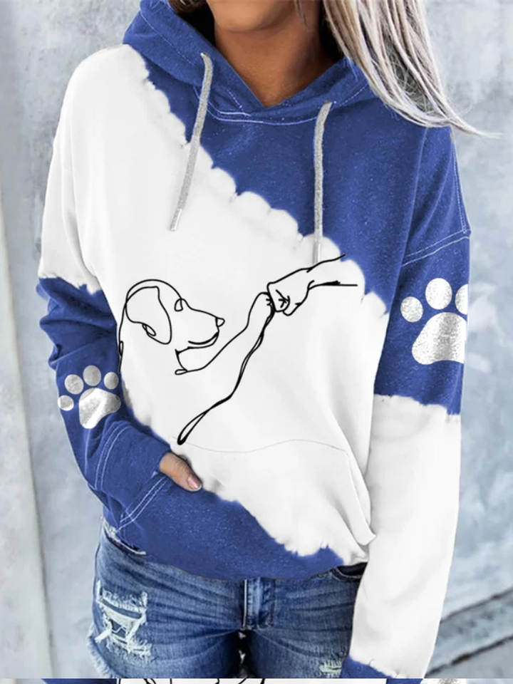 Dog High Five Print Hoodie Cairns Closet