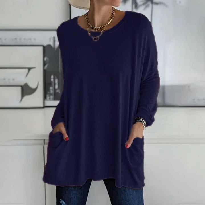 Casual Oversized Sweater, Round Neck