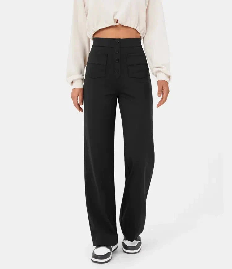 Ariel High-Waisted Elastic Leisure Pants