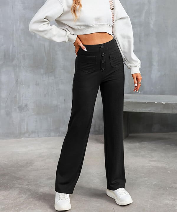 Ariel High-Waisted Elastic Leisure Pants