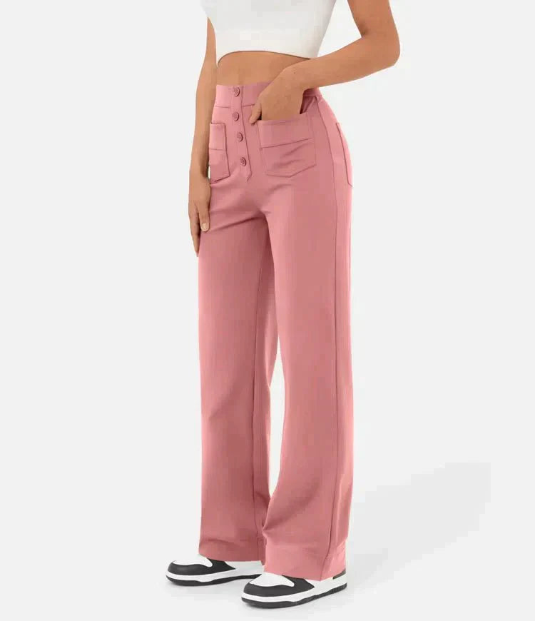 Ariel High-Waisted Elastic Leisure Pants