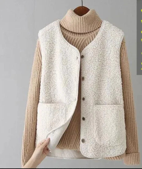 Cozy Casual Sleeveless Vest, Relaxed Fit