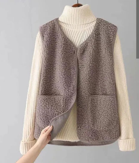 Cozy Casual Sleeveless Vest, Relaxed Fit