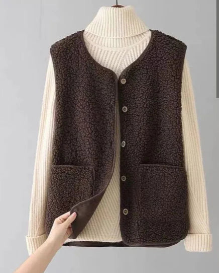 Cozy Casual Sleeveless Vest, Relaxed Fit