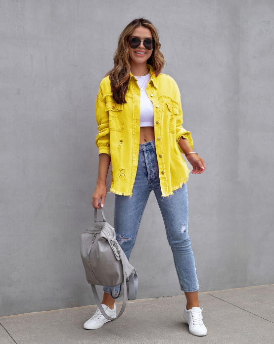 Judy - Ripped Denim Jacket Cairns Closet