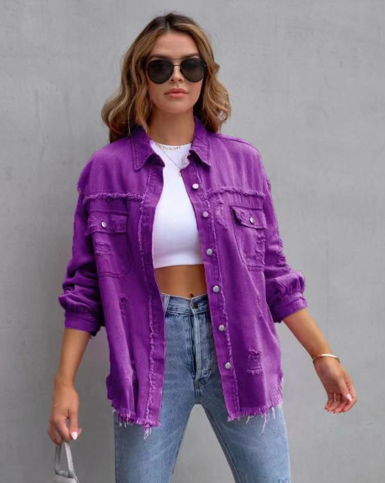 Judy - Ripped Denim Jacket Cairns Closet