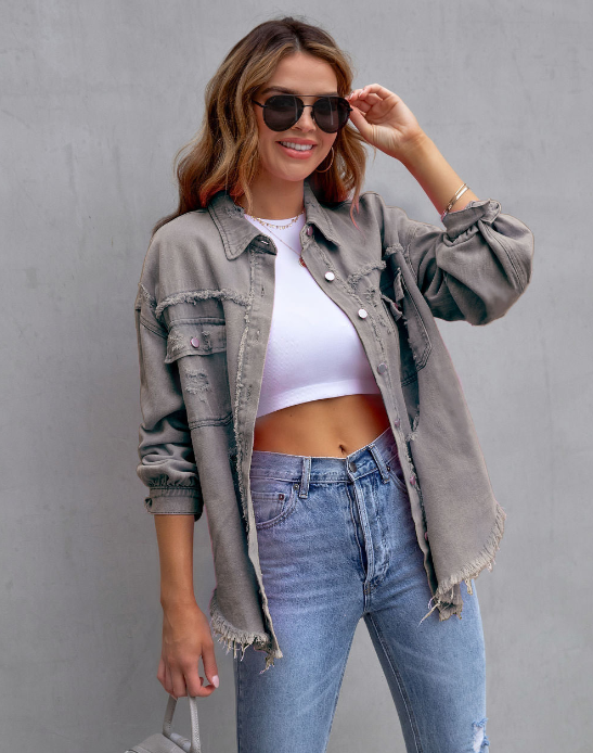 Judy - Ripped Denim Jacket Cairns Closet