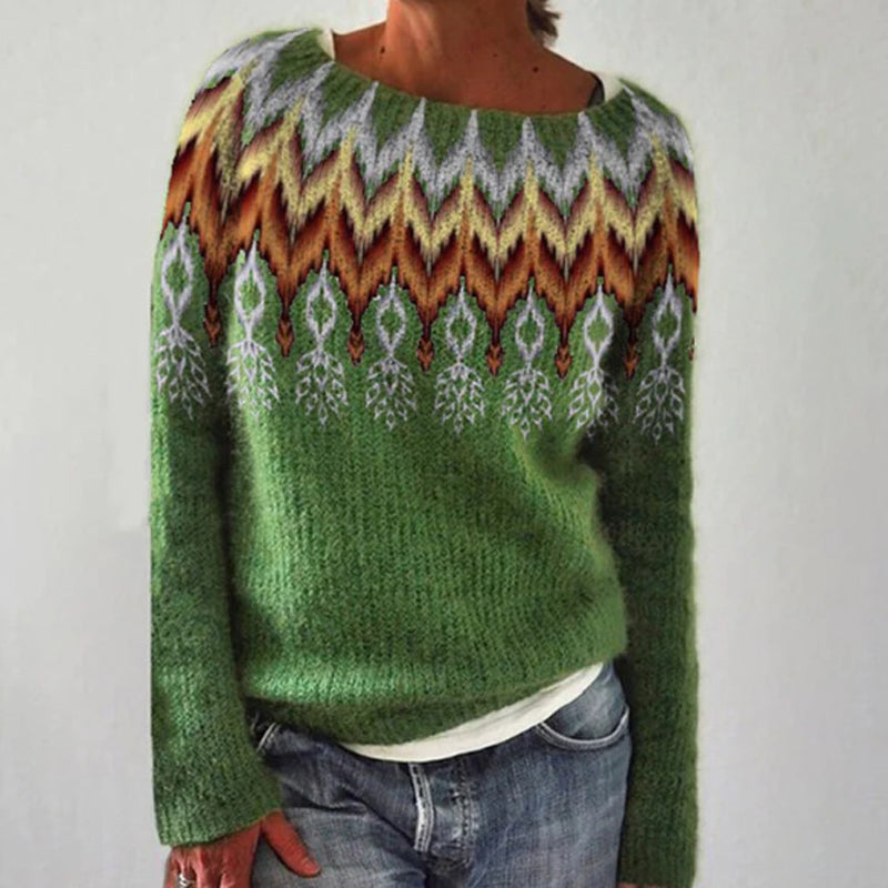 ANITA - Knitted Sweater With Print Cairns Closet