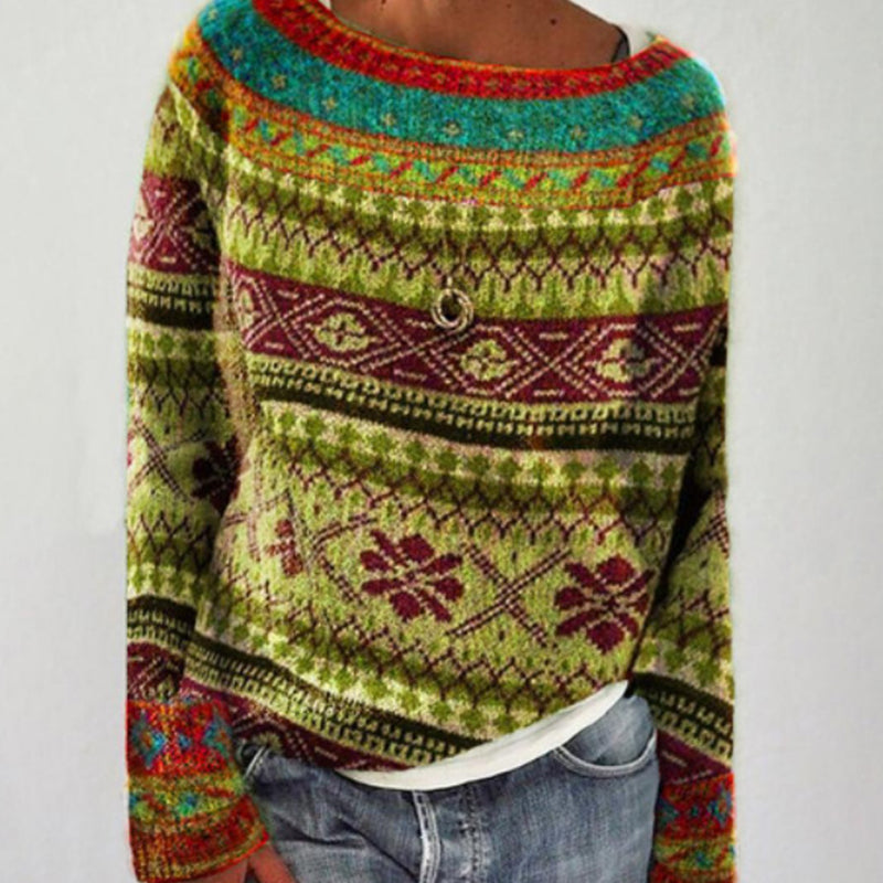 ANITA - Knitted Sweater With Print Cairns Closet