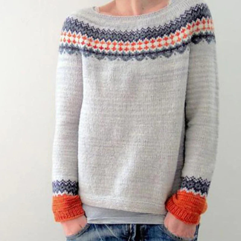 ANITA - Knitted Sweater With Print Cairns Closet