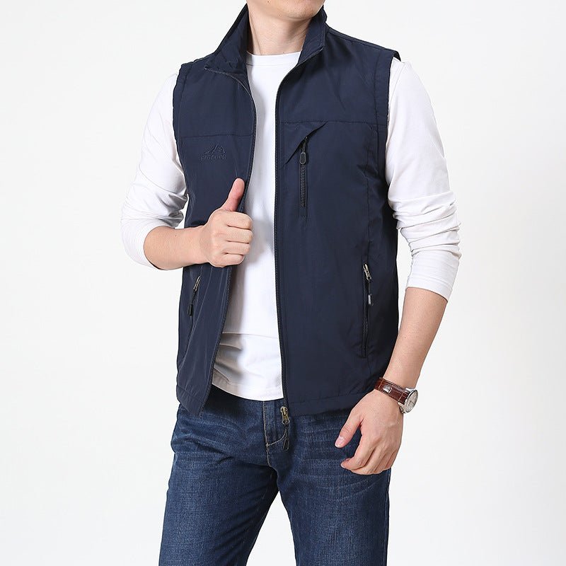 Men’s Stylish Vest, Stand-Up Collar