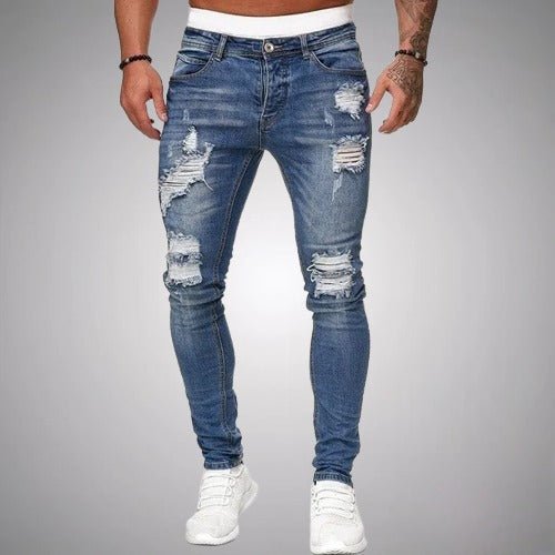 Men's Casual Ripped Pants, Slim Fit