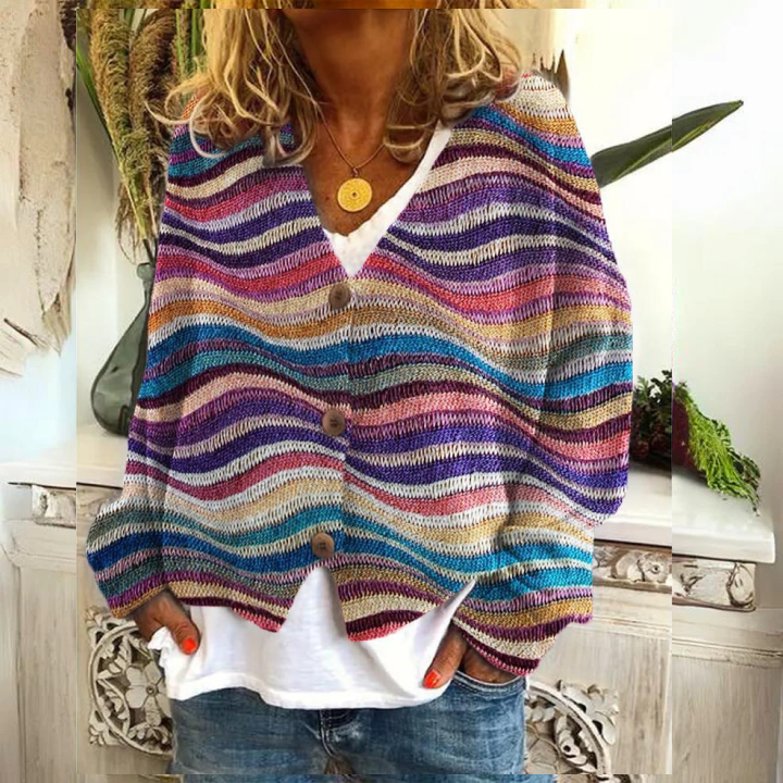 Floral Women's Warm Cardigan, Button Down