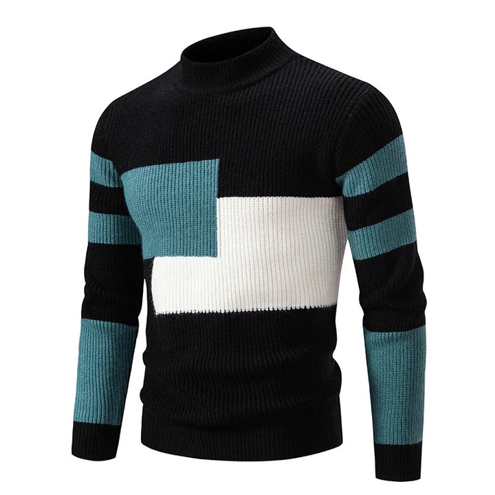 James™ - Knitted Sweater with Standing Collar