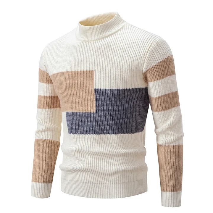 James™ - Knitted Sweater with Standing Collar