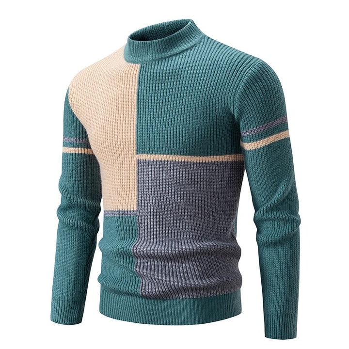 James™ - Knitted Sweater with Standing Collar