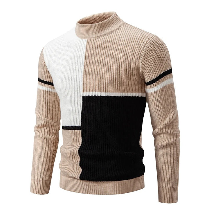 James™ - Knitted Sweater with Standing Collar