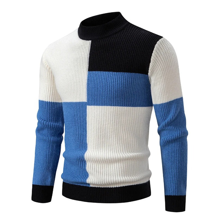 James™ - Knitted Sweater with Standing Collar