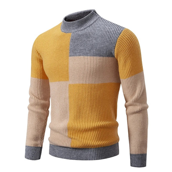 James™ - Knitted Sweater with Standing Collar