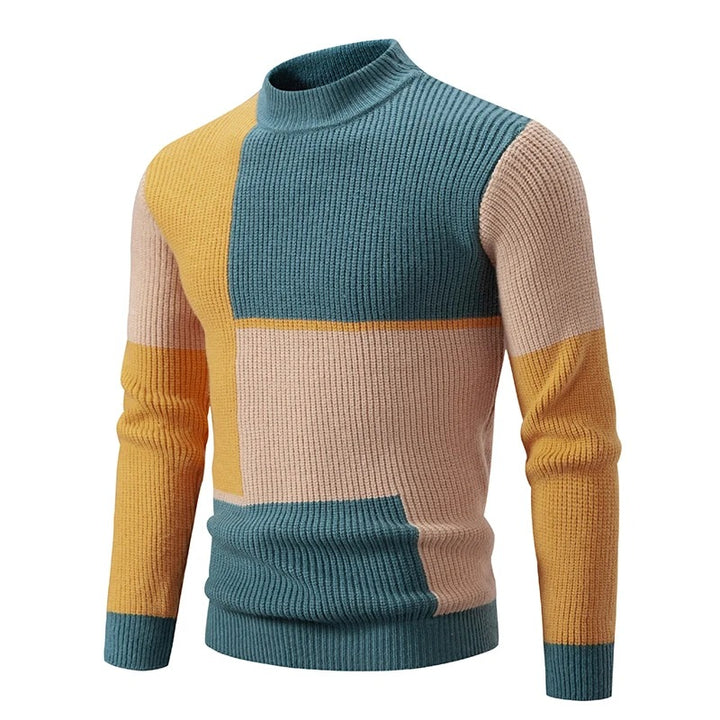 James™ - Knitted Sweater with Standing Collar