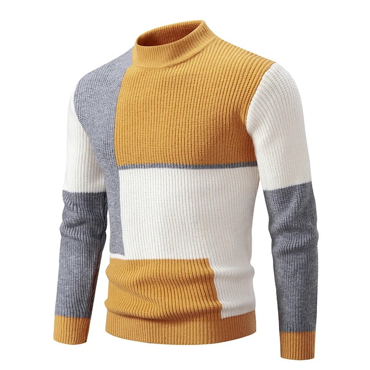 James™ - Knitted Sweater with Standing Collar