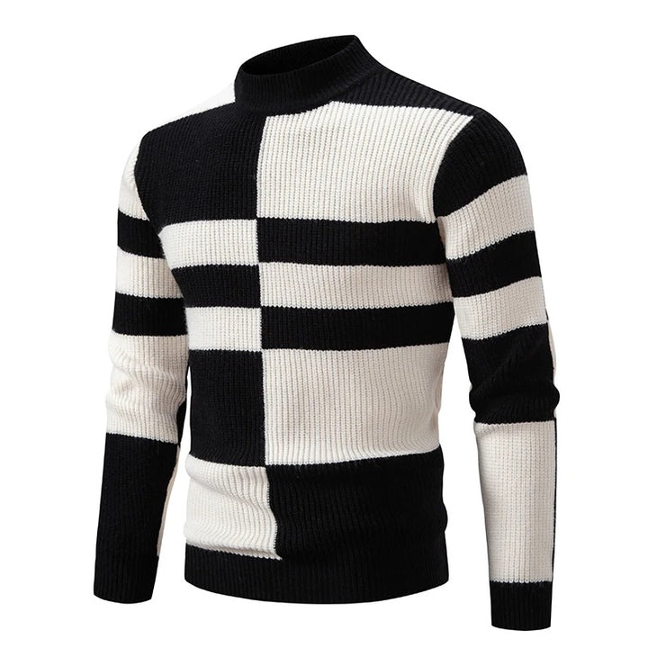 James™ - Knitted Sweater with Standing Collar