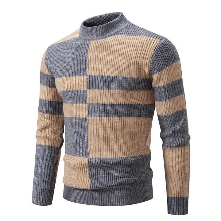 James™ - Knitted Sweater with Standing Collar